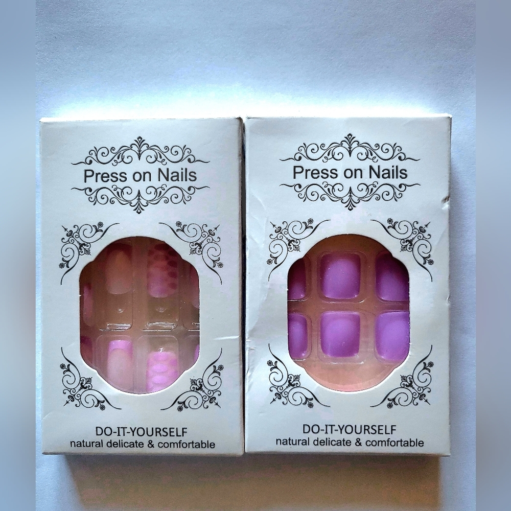 Press On Nails - Pink Lavender Set